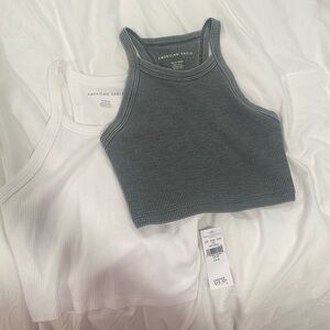 White and gray American eagle tank tops sizes medium and xs